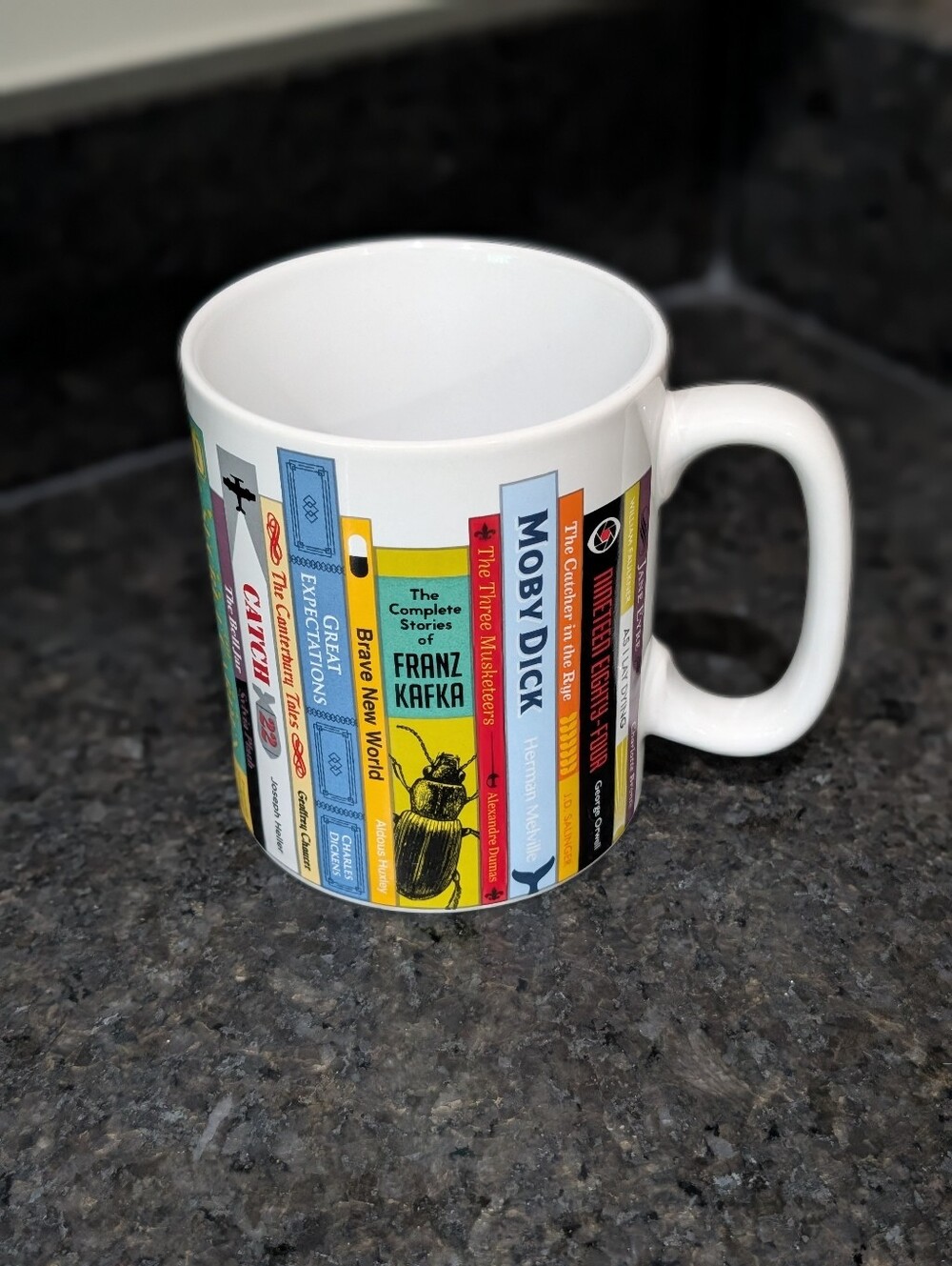 Book Lovers Ceramic Coffee Mug - Book Stack Design - Picture 4 of 6